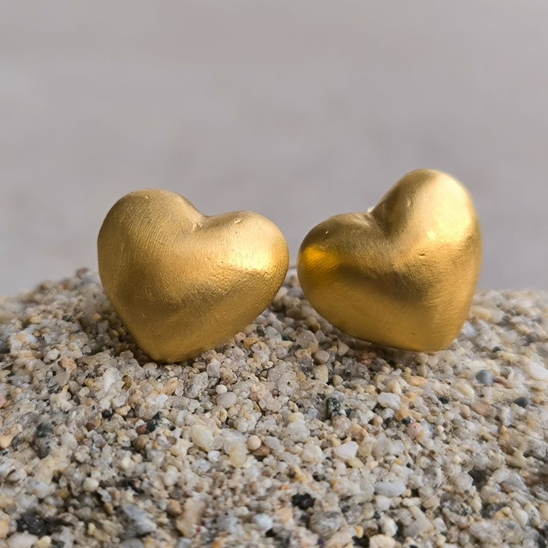 Gold heart earrings
